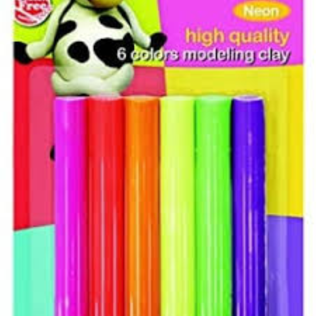 Kiddy Clay Modelling Clay set of 6col Neon KC-ST-100-6N